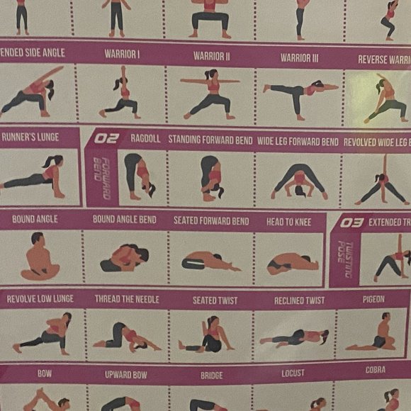 SENSU Yoga Poses + Stretching Exercises + Pilates Mat Work Poster Set - Set of 3 - Picture 3 of 9